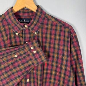 Ralph Lauren Classic Fit Men's L Colorful Plaid Button Down Long Sleeve Shirt